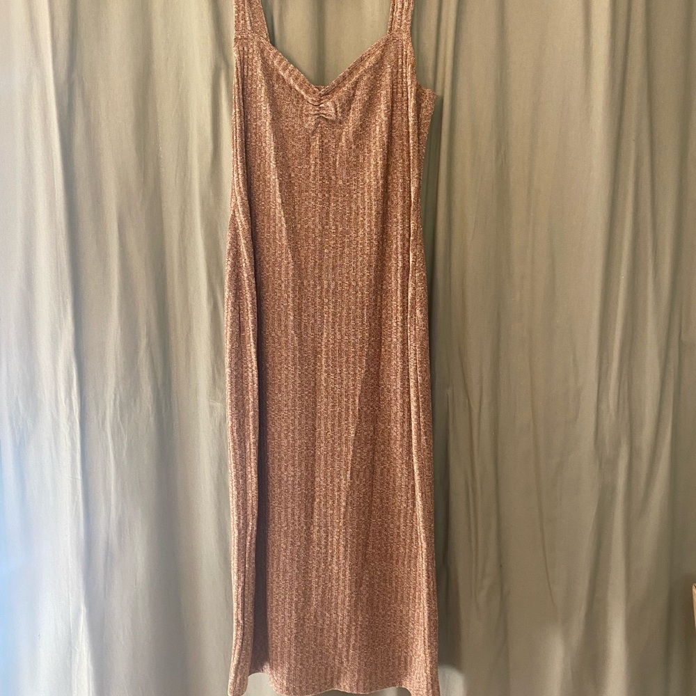 Reformation Jeans Brynn Knit Dress in Pecan Size XL - Picture 3 of 5